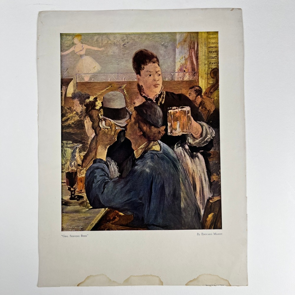 Raymond & Raymond Art Print Edouard Manet Girl Serving Beer 12x16 Impressionist